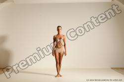 Underwear Gymnastic poses Woman White Moving poses Slim long blond Dynamic poses Academic